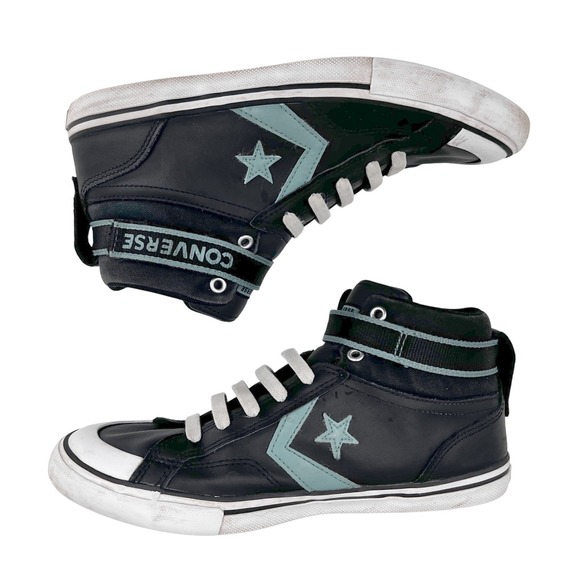 Converse Chuck Taylor All Star Pro Mid Top Shoes Black‎ Teal Chucks Unisex 6.5 - Picture 2 of 8